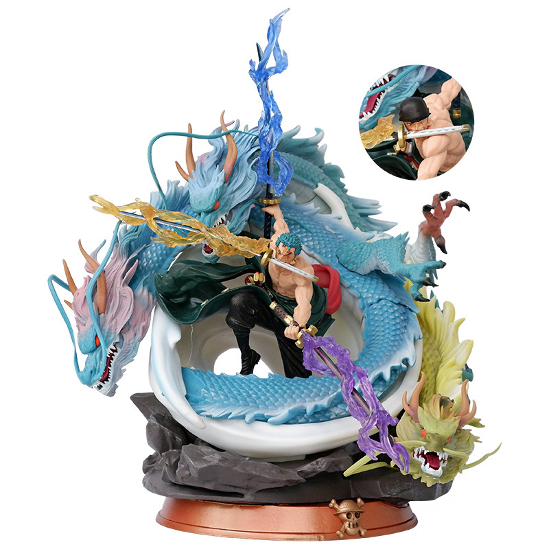 One Pieces 35cm 14Big three dragons zoro PVC action figure